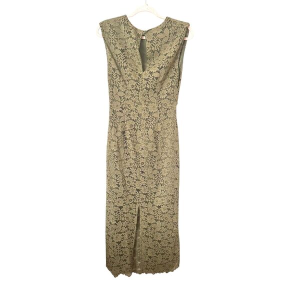 ZARA Floral Lace Midi Dress Green NWT Medium - Picture 3 of 6